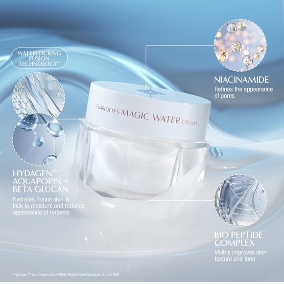 Charlotte Tilbury Charlottes Magic Water Cream Moisturizer Pack of 2 Mini 7ml - Picture 3 of 9